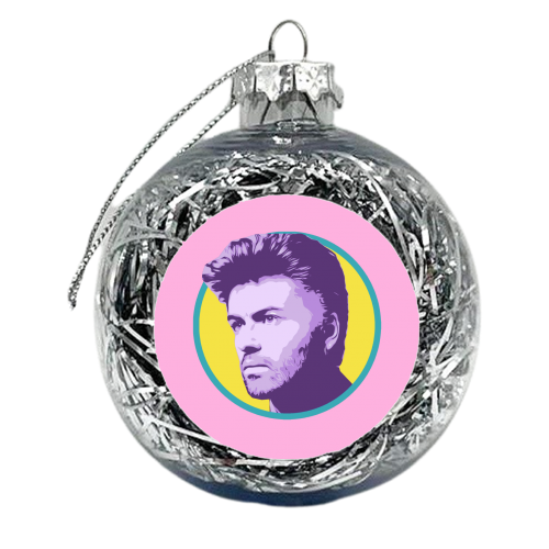 GEORGE - PINK - xmas bauble by DOLLY WOLFE