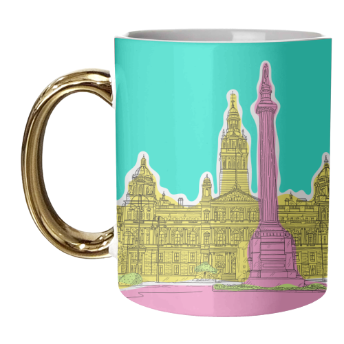 George Square, Glasgow (Scotland) In Colours - unique mug by Adam Regester