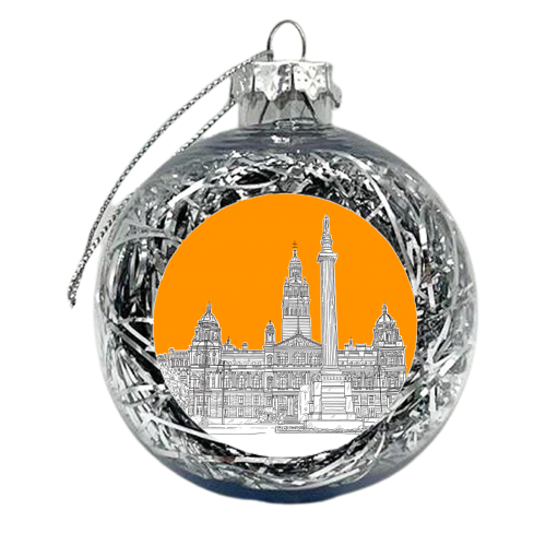 George Square (Orange Version) Glasgow - xmas bauble by Adam Regester