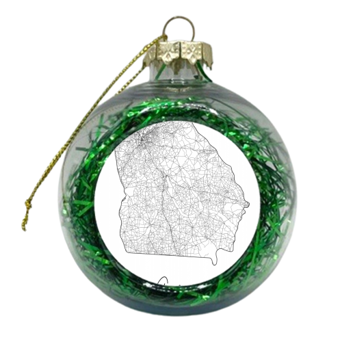 Georgia Minimal Street Map - xmas bauble by Toni Scott