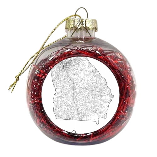 Georgia Minimal Street Map - xmas bauble by Toni Scott