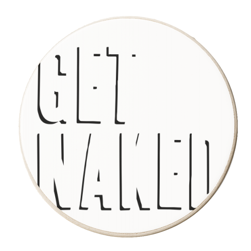 Get Naked Shadow Font - personalised beer coaster by Toni Scott
