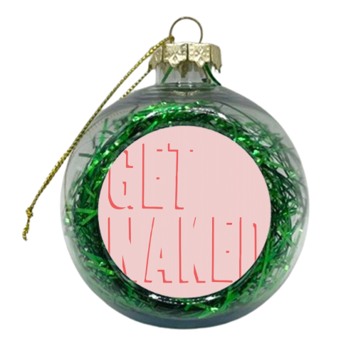 Get Naked Shadow Font Red and Pink - xmas bauble by Toni Scott