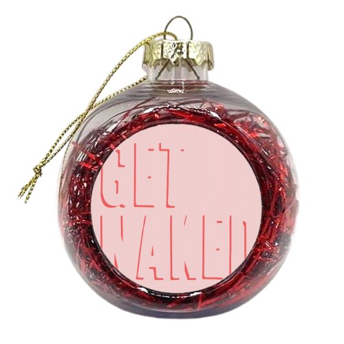 Get Naked Shadow Font Red and Pink - xmas bauble by Toni Scott
