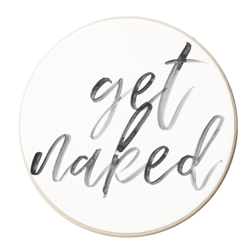 Get Naked Watercolor Script - personalised beer coaster by Toni Scott