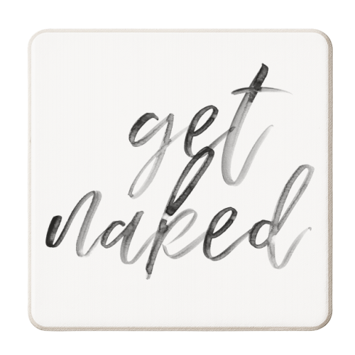 Get Naked Watercolor Script - personalised beer coaster by Toni Scott