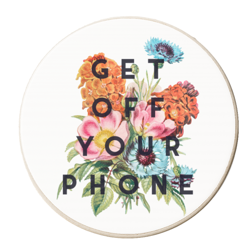 Get Off Your Phone - personalised beer coaster by The 13 Prints