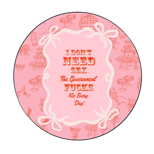 GETTING F****D! - Circle Sticker by Wallace Elizabeth