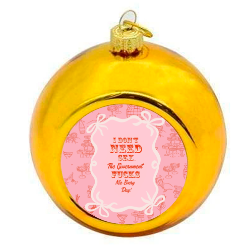 GETTING F****D! - colourful christmas bauble by Wallace Elizabeth
