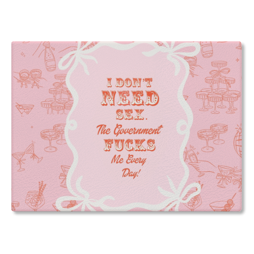 GETTING F****D! - glass chopping board by Wallace Elizabeth