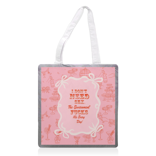 GETTING F****D! - printed canvas tote bag by Wallace Elizabeth