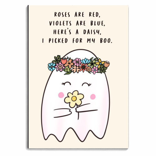 Ghost Floral Crown Litte Rhyme - personalised A4, A5, A6 notebook by Lisa Wardle