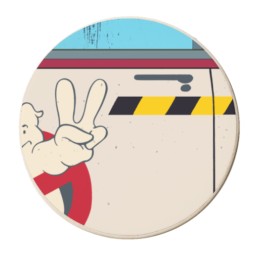 Ghostbusters 2 - Ecto-1A - personalised beer coaster by Danny Welch