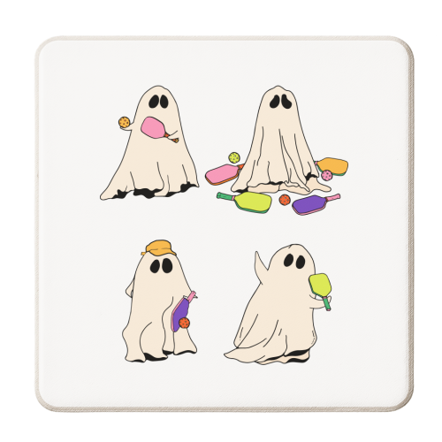 Ghostly Pickleball - personalised beer coaster by EZbie