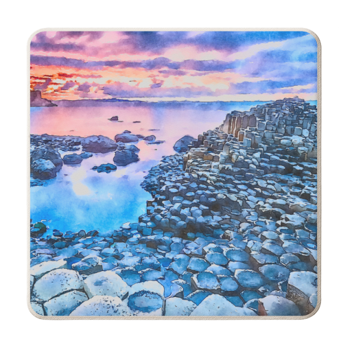 Giants Causeway at dusk - personalised beer coaster by AP