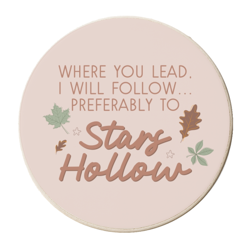 Gilmore girls stars hollow fall print - personalised beer coaster by The Girl Next Draw