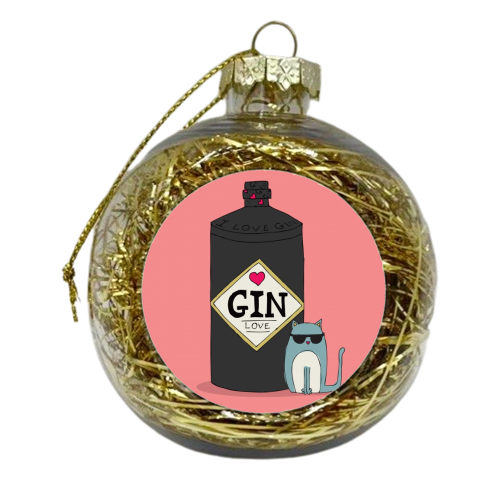 GIN & CAT - xmas bauble by Nichola Cowdery
