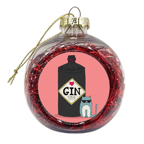 GIN & CAT - xmas bauble by Nichola Cowdery