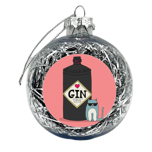 GIN & CAT - xmas bauble by Nichola Cowdery