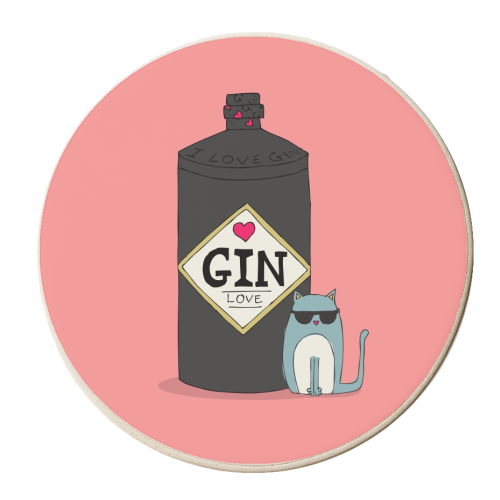 GIN & CAT - personalised beer coaster by Nichola Cowdery