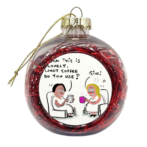 Gin Coffee - xmas bauble by David Black