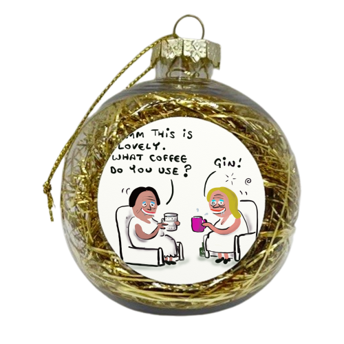 Gin Coffee - xmas bauble by David Black