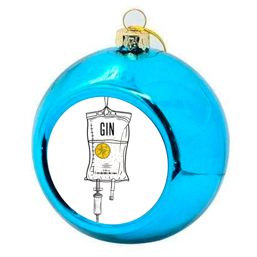 Gin Drip - colourful christmas bauble by Adam Regester
