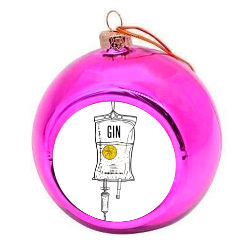 Gin Drip - colourful christmas bauble by Adam Regester