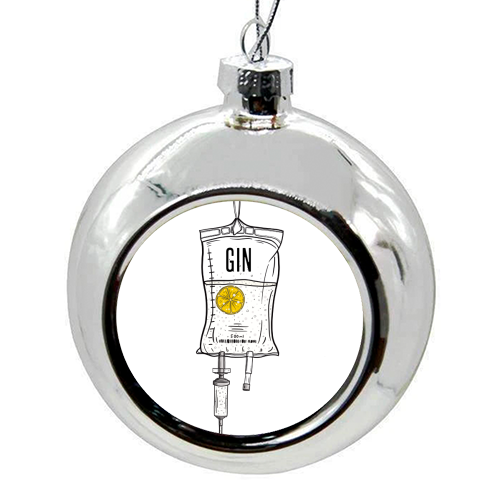 Gin Drip - colourful christmas bauble by Adam Regester