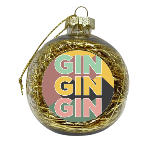 Gin Gin Gin - xmas bauble by Pop’s Prints