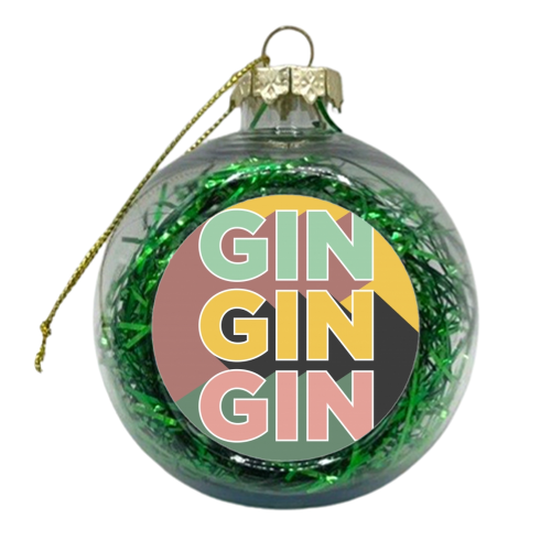 Gin Gin Gin - xmas bauble by Pop’s Prints