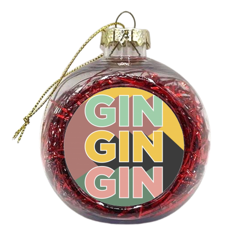 Gin Gin Gin - xmas bauble by Pop’s Prints