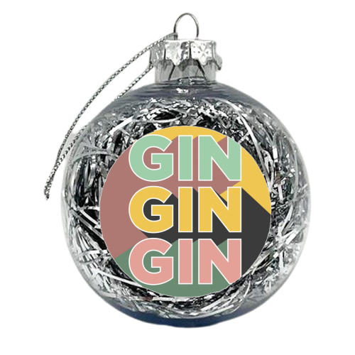 Gin Gin Gin - xmas bauble by Pop’s Prints
