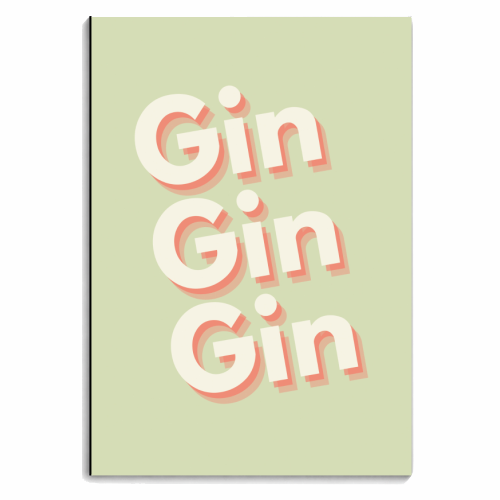Gin Gin Gin typography - personalised A4, A5, A6 notebook by Proper Job Studio