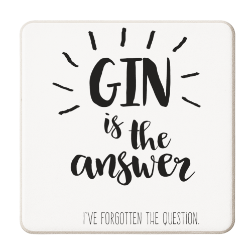 Gin Is The Answer - personalised beer coaster by Giddy Kipper