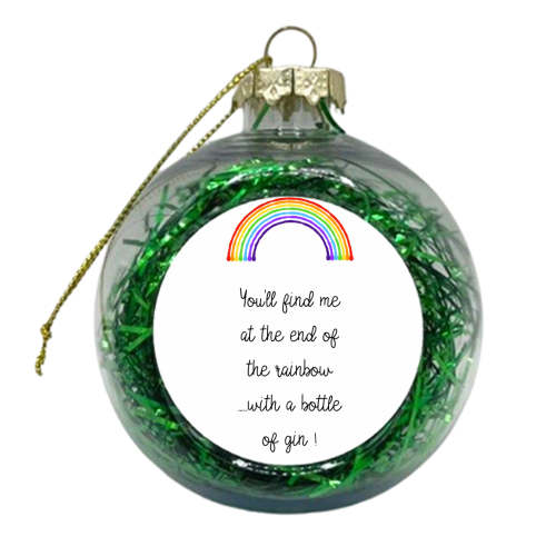 Gin & Rainbows Typography Print - xmas bauble by Adam Regester