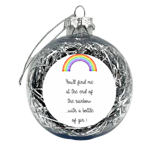 Gin & Rainbows Typography Print - xmas bauble by Adam Regester