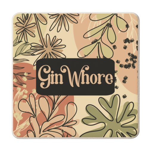 Gin Whore - personalised beer coaster by Giddy Kipper