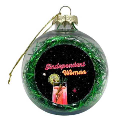 Gindependent Woman - xmas bauble by OhMC! Designs