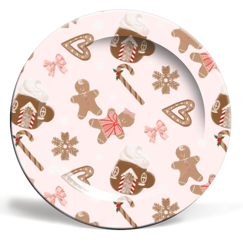 Gingerbread Cookies - ceramic dinner plate by Yaz Raja