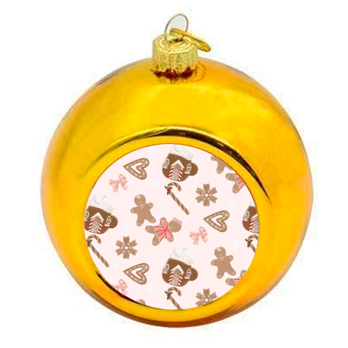 Gingerbread Cookies - colourful christmas bauble by Yaz Raja