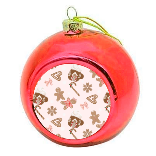 Gingerbread Cookies - colourful christmas bauble by Yaz Raja