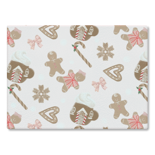 Gingerbread Cookies - glass chopping board by Yaz Raja