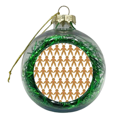 Gingerbread Men - xmas bauble by Natalie North