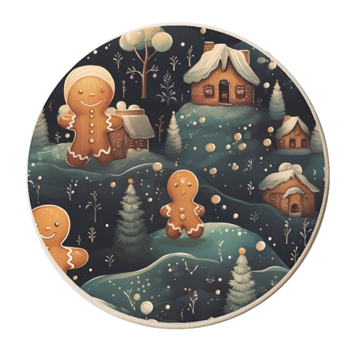 Gingerbread village - personalised beer coaster by haris kavalla