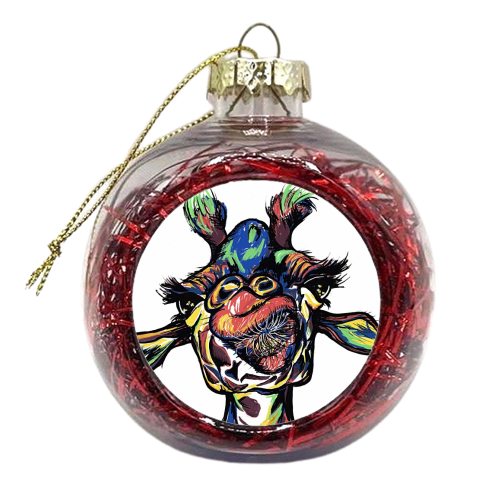 Giraffe Art Print - xmas bauble by Natalie Boyd Williams
