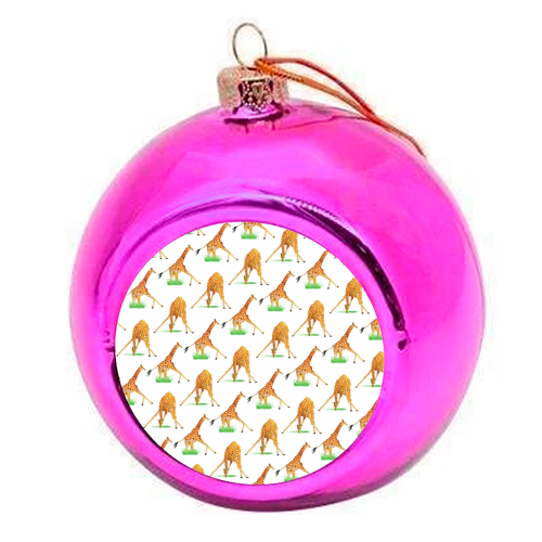 Giraffe - colourful christmas bauble by Lubka