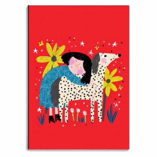 GIRL AND DOG - personalised A4, A5, A6 notebook by Nichola Cowdery