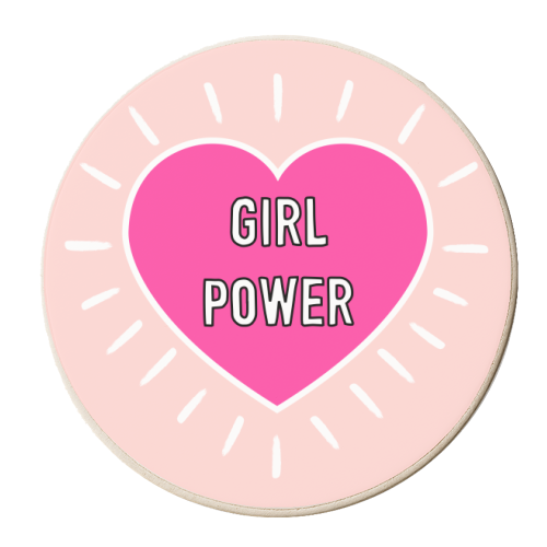 Girl Power Heart - personalised beer coaster by Adam Regester