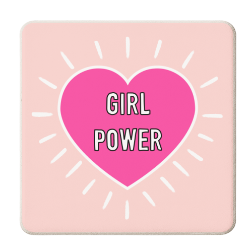 Girl Power Heart - personalised beer coaster by Adam Regester
